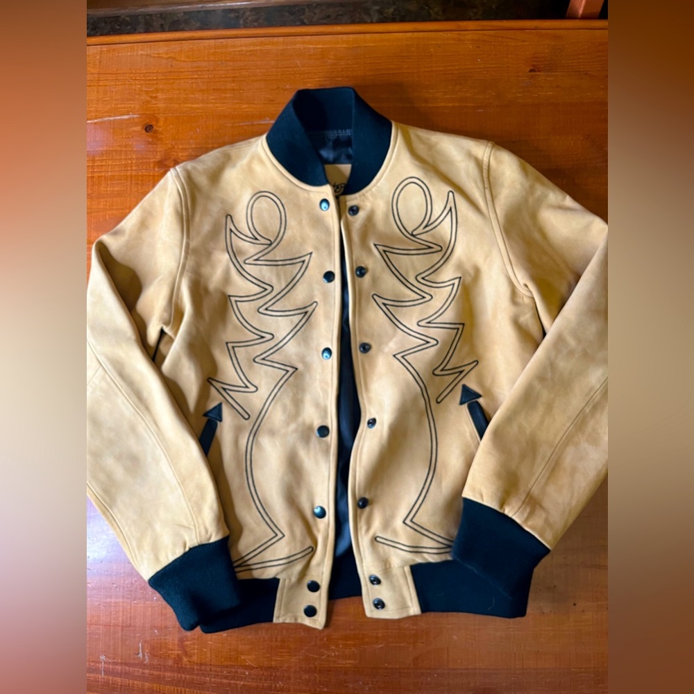 Western & Co Genuine Leather Bomber Jacket Like New